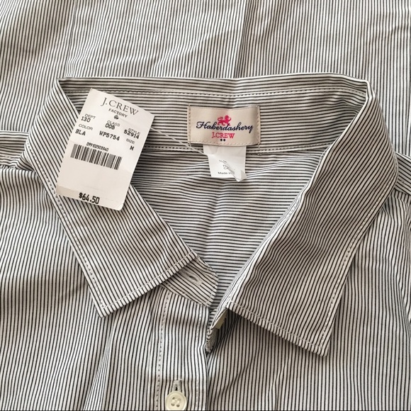 NWT J Crew Factory Pinstripe Button Down Shirt, M - Picture 3 of 4